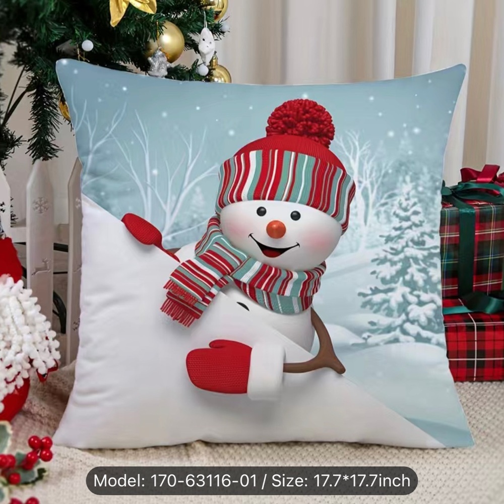 1pc Merry Christmas, Happy New Year Home Decor Cushion Cover Throw Pillowcase B8